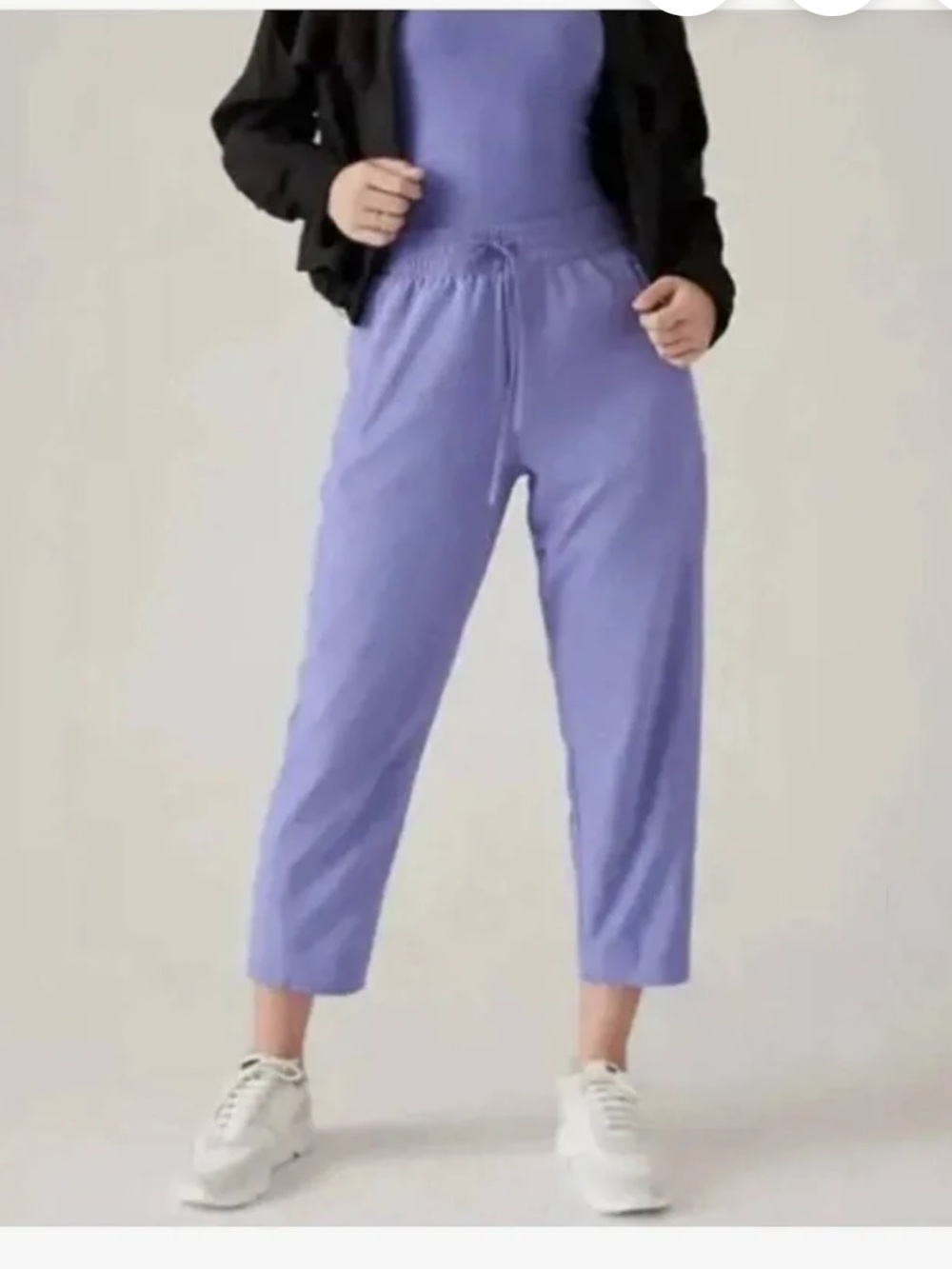 Athleta Arrival Ankle Barrel Joggers Pants Lavender 12